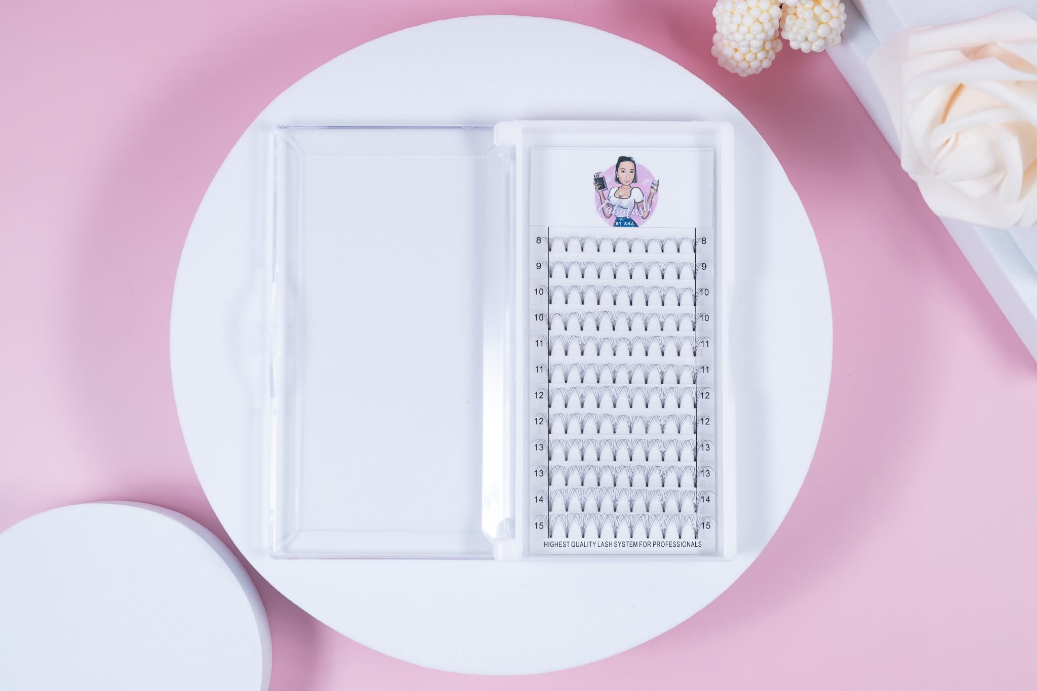 Wimpern 7D C Curl, Dicke 0,7mm, Längen von 8mm bis 15mm - alle Längen in der Box enthalten