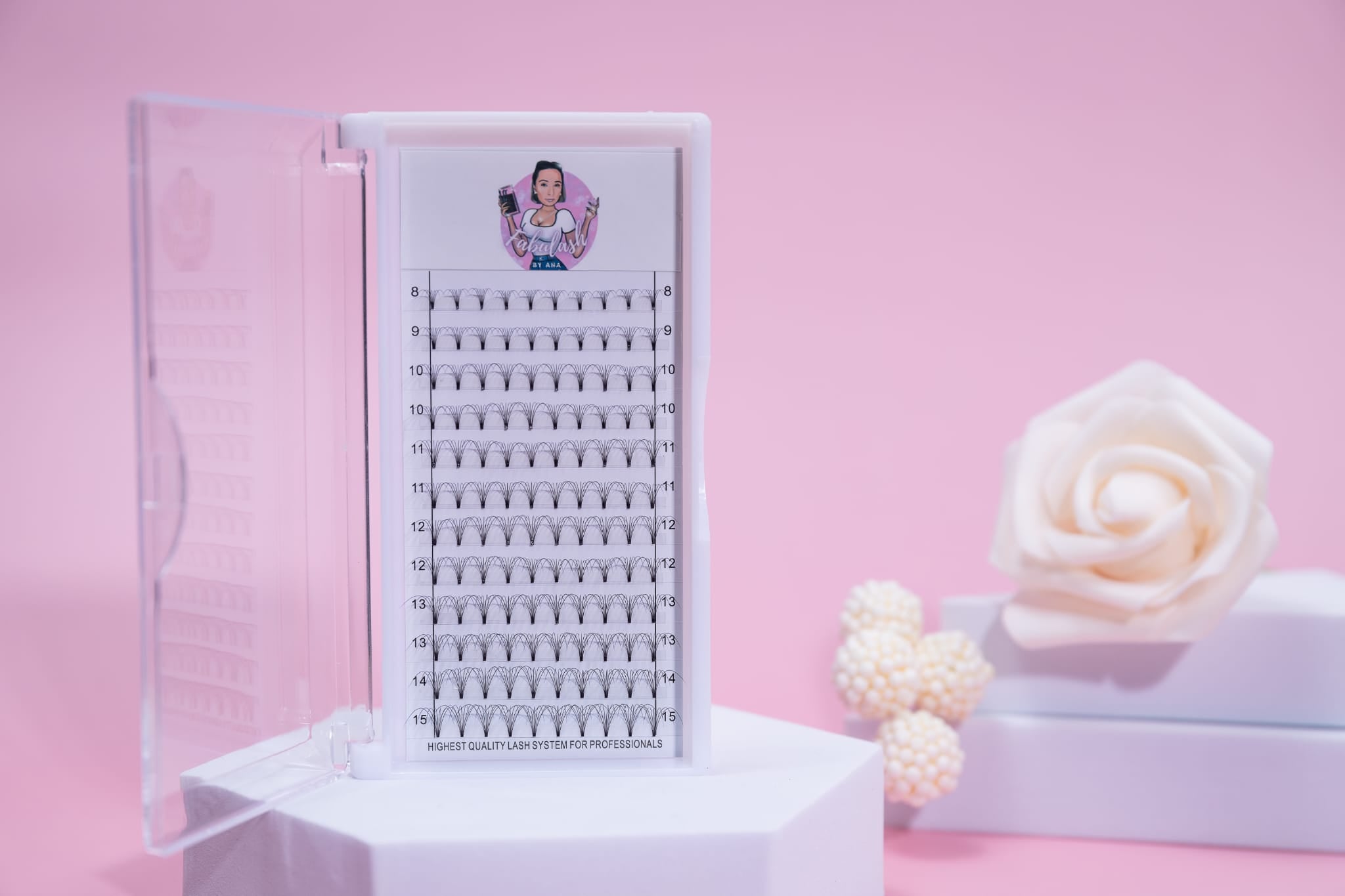 Wimpern 7D D Curl, Dicke 0,7mm, Längen von 8mm bis 15mm - alle Längen in der Box enthalten